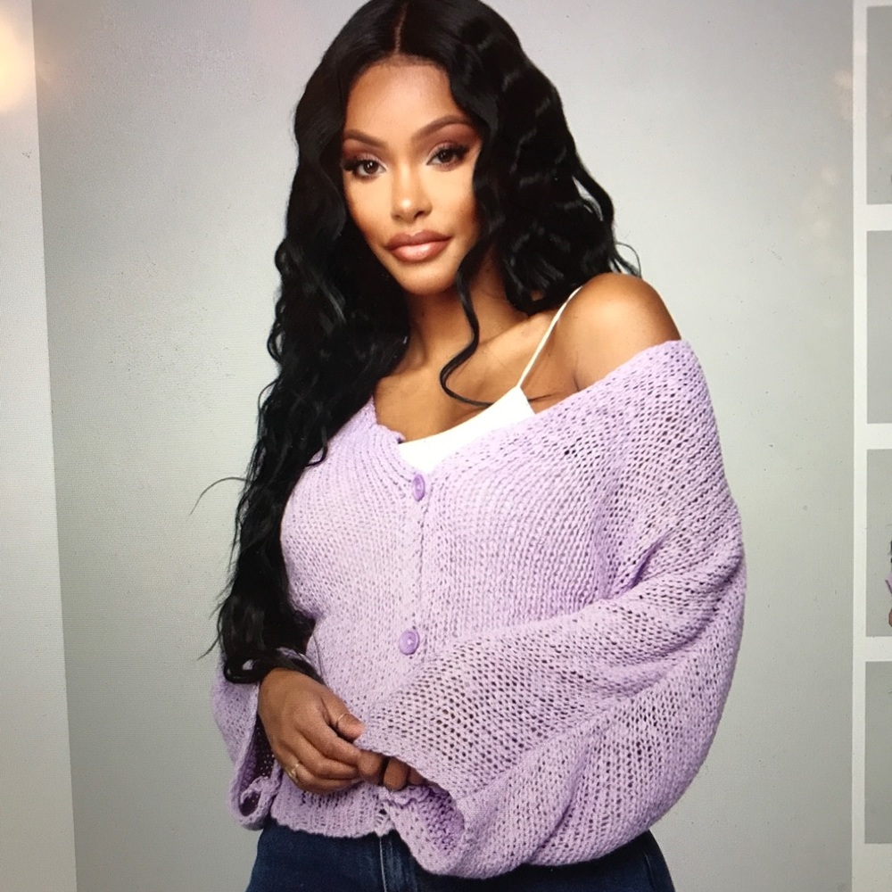 Fashion Nova Lavender Crochet Sweater